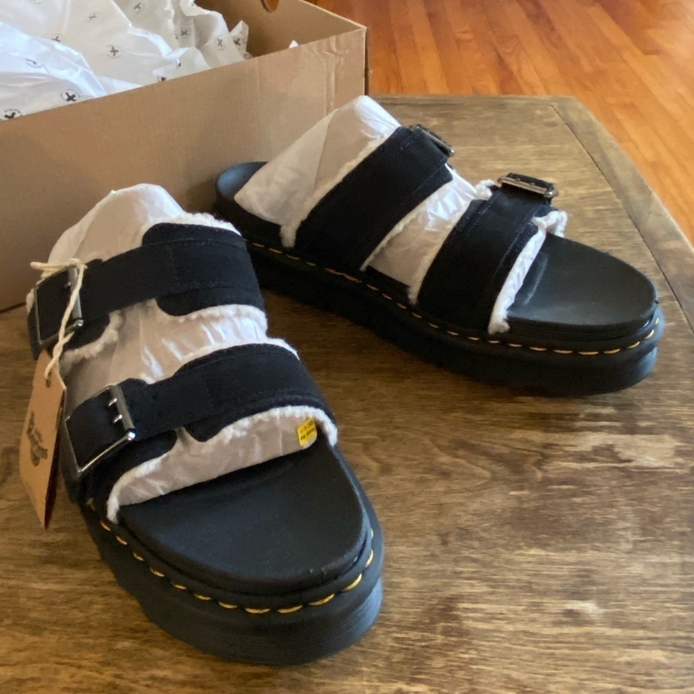Dr Marten Brando Leather MYLES Men's Slides Sandals Size 10US 9UK 43EU BNIB